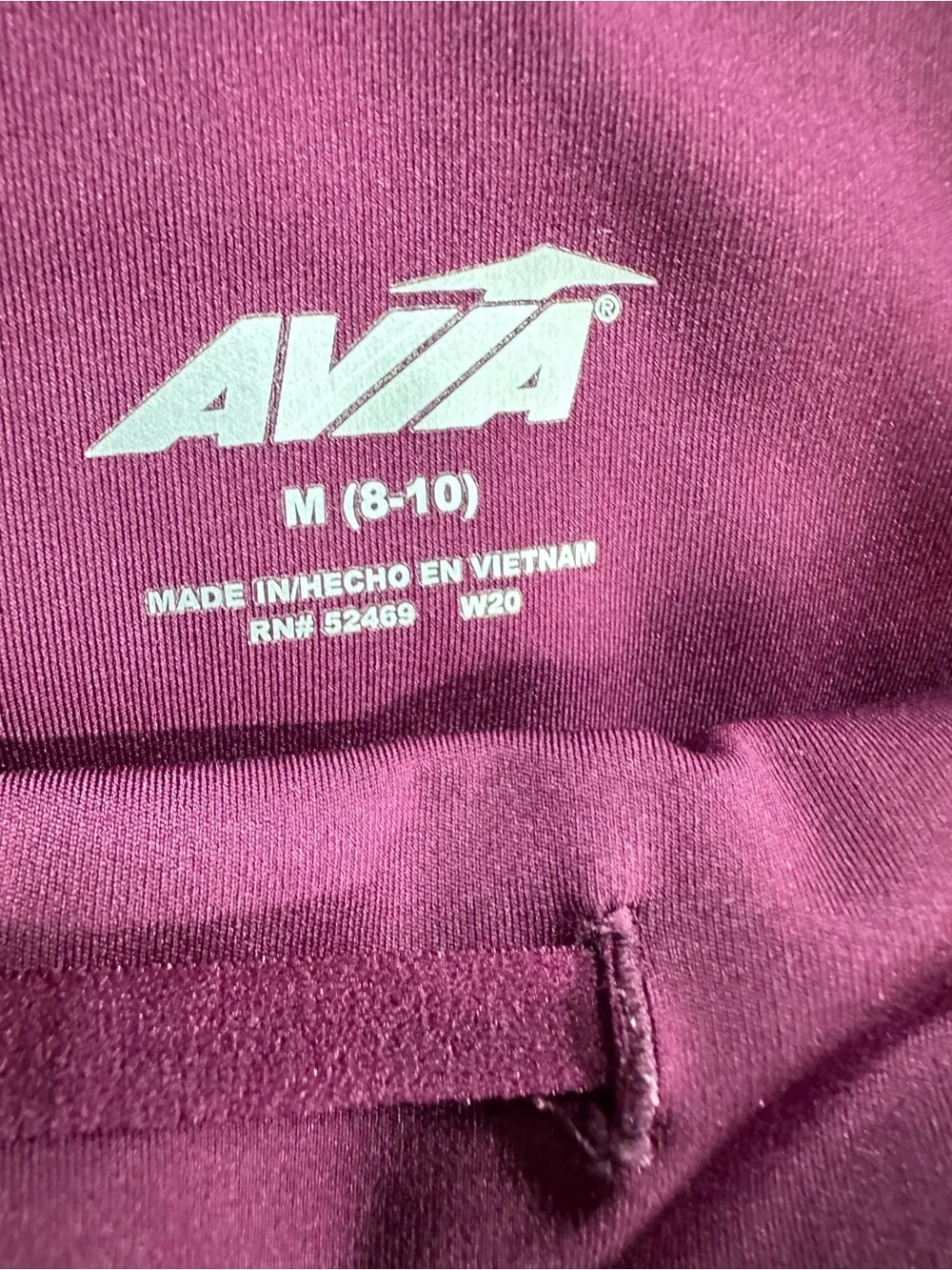 Avia Plum High-Waist Performance Leggings Women’s M 8-10